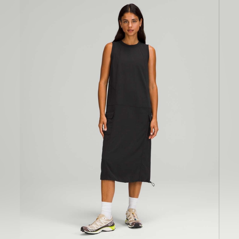 Lululemon Pocketed Drop-Waist Midi Dress in Black